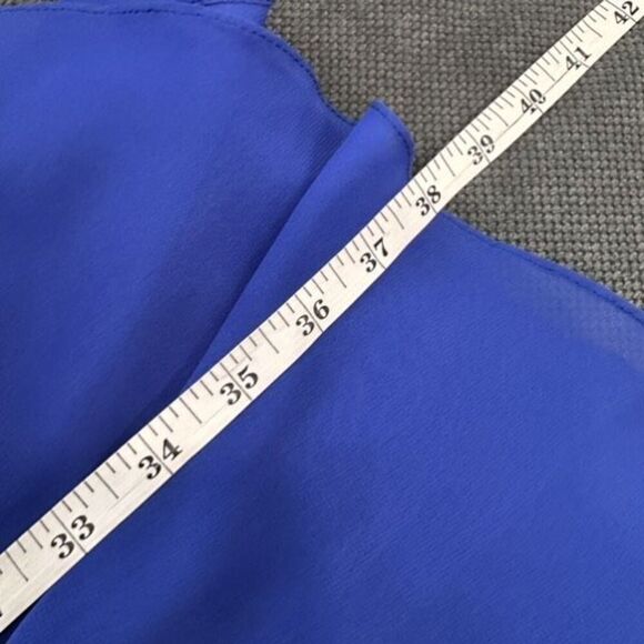 AZAZIE GRACE Royal Blue A-Line Pleated Chiffon Dress Size 6 Bridesmaid Wedding - Picture 6 of 10
